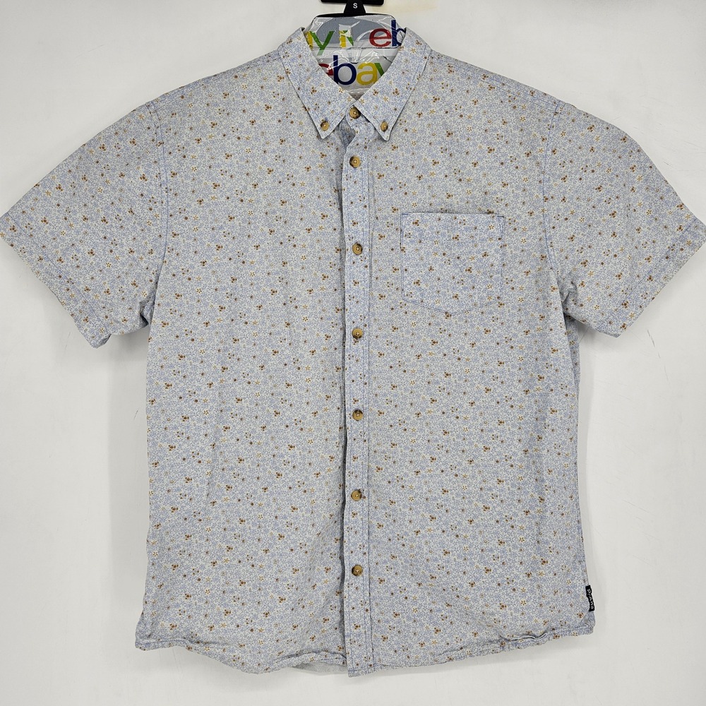 Prana Shirt Mens Extra Large Button Up Outdoor Casual Slim Fit Short Sleeve